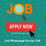 Job Whatsapp Group Link Featured image seaching icon with letter o with apply now button